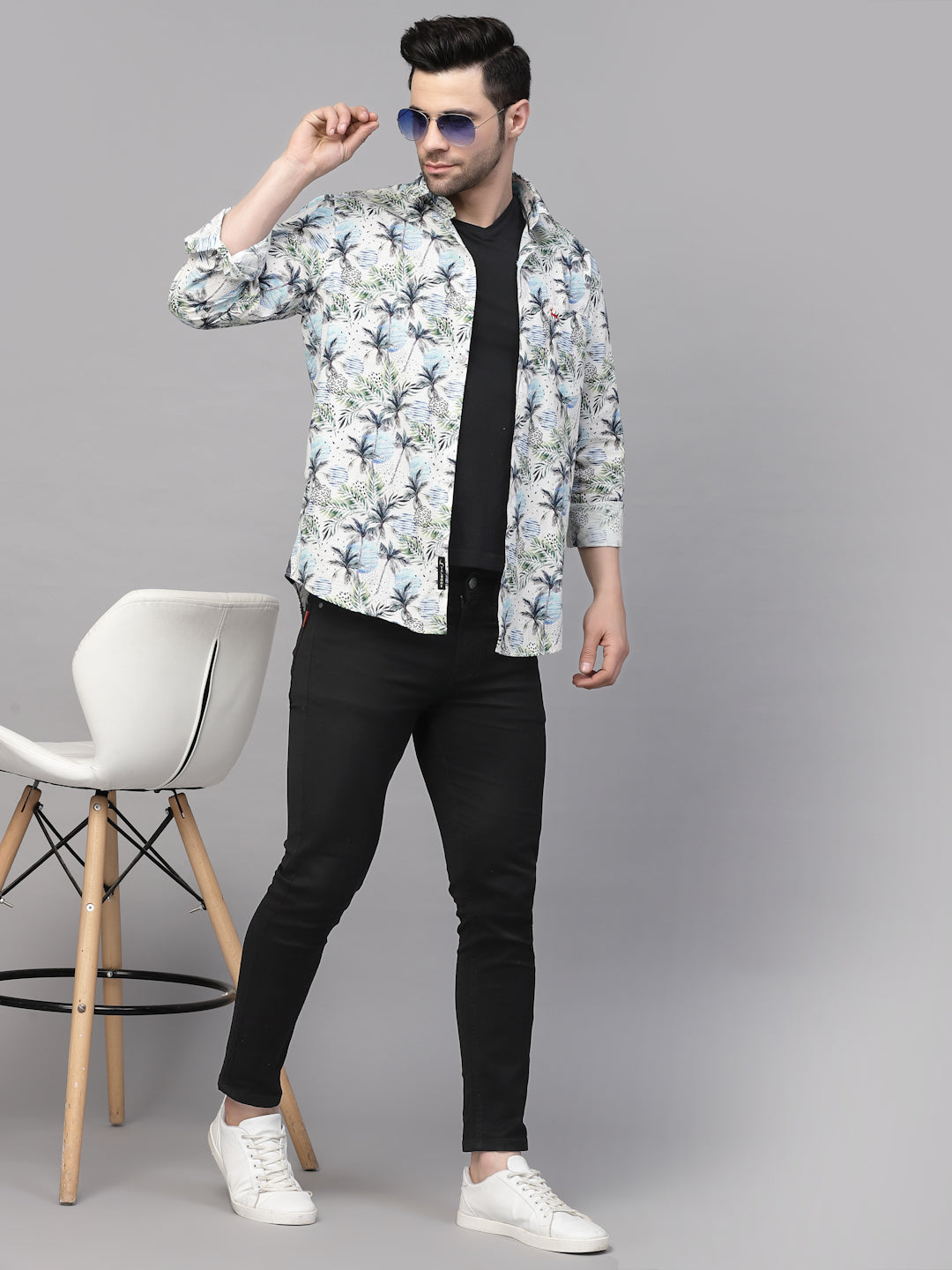 Valbone Men’s Digital Print Regular Fit Casual Shirt Full Sleeves