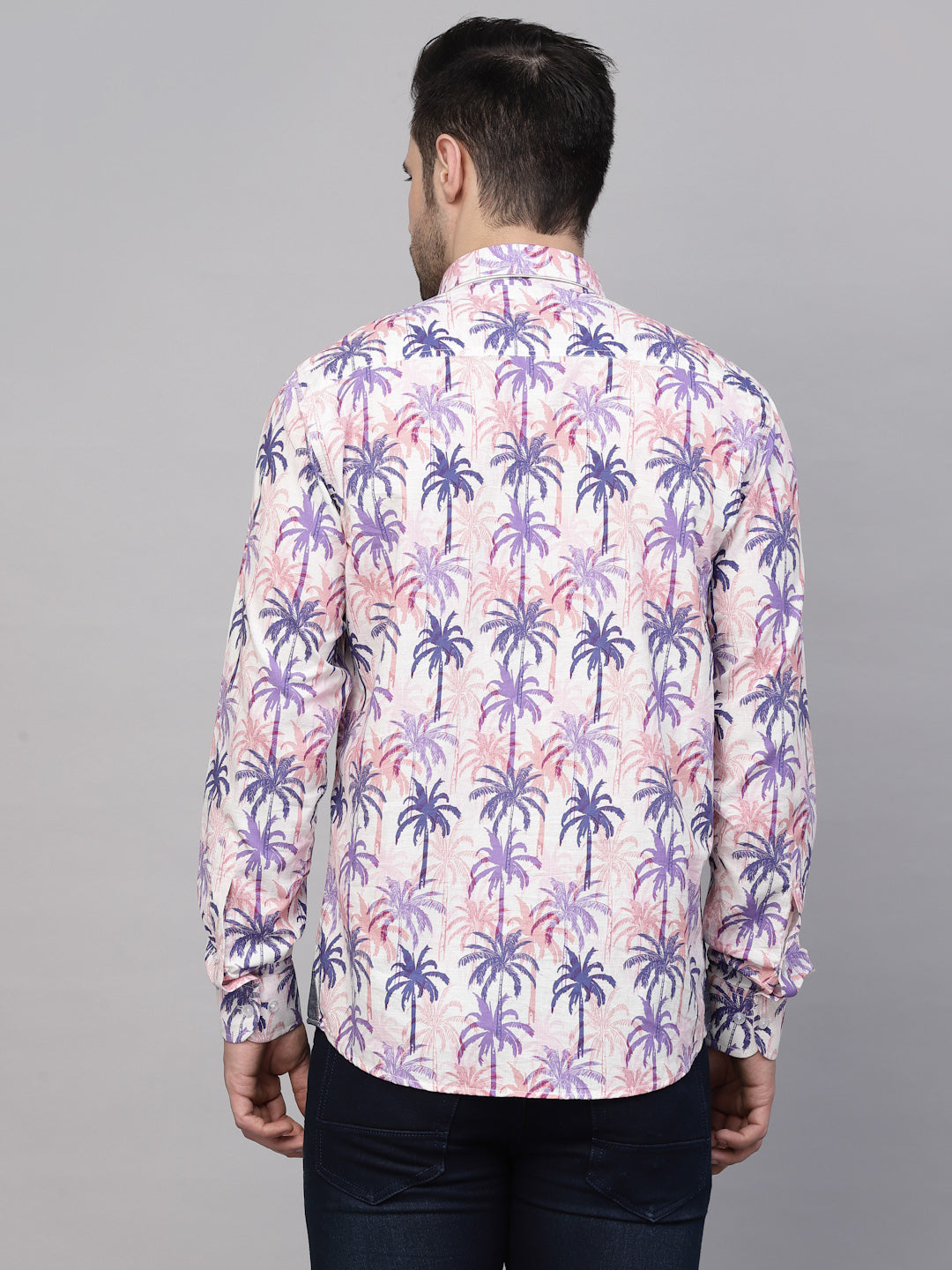 Valbone Men’s Digital Print Purple Tree Printed Regular Fit Casual Shirt Full Sleeves