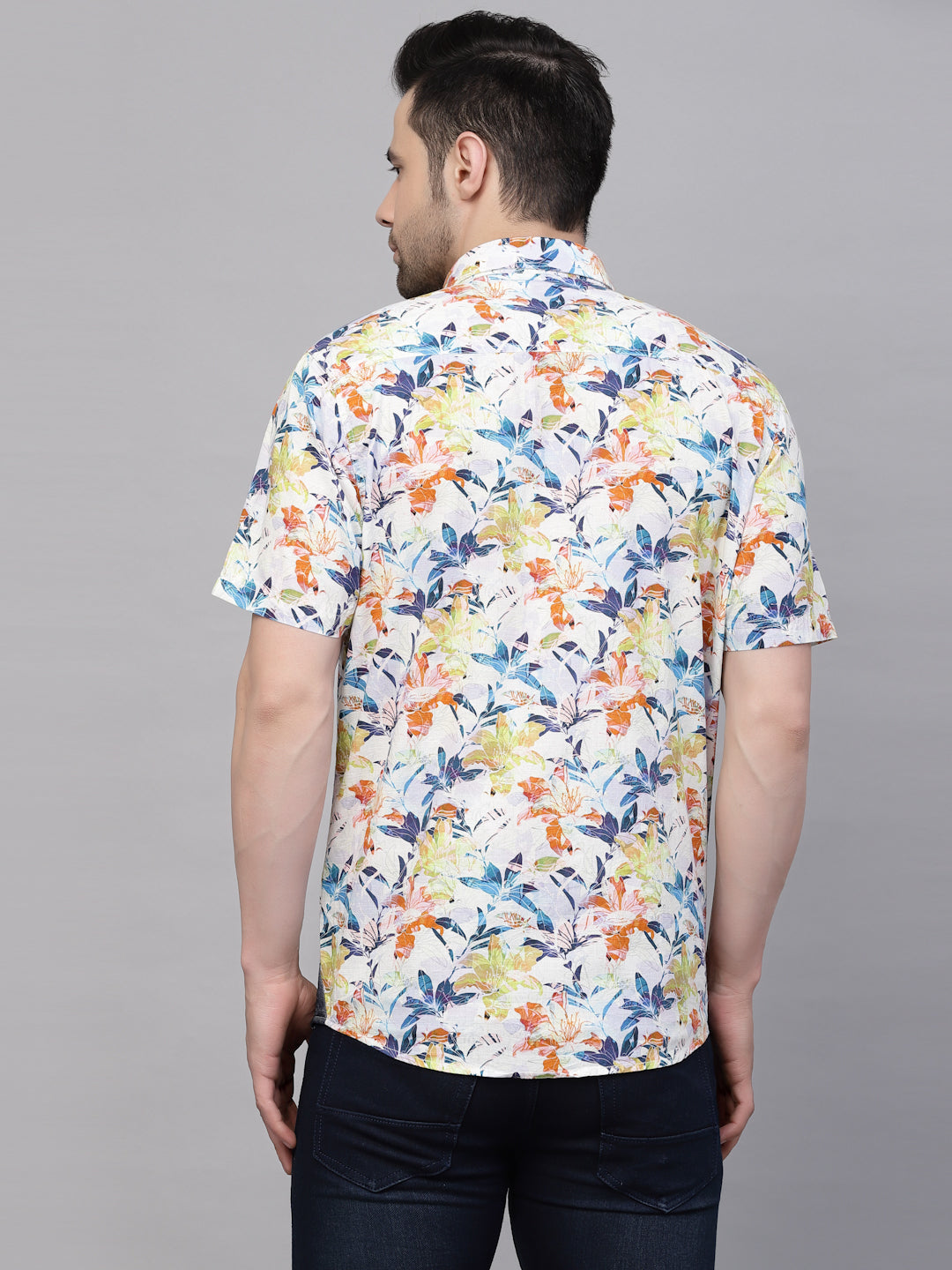 Valbone Men’s Multi Color Digital Floral Printed Regular Fit Casual Shirt Half Sleeves