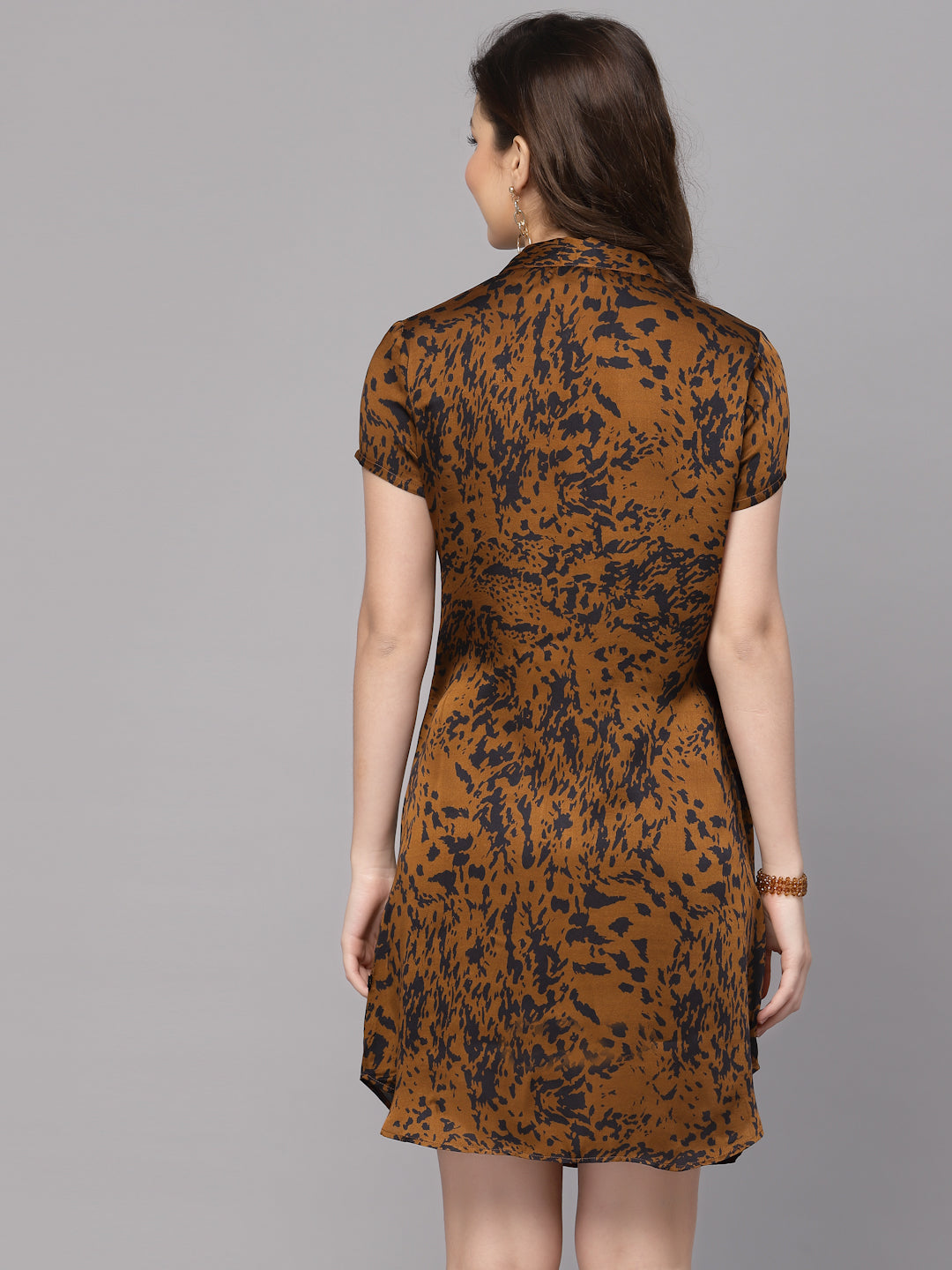 Valbone Women’s Brown Viscose Floral Print Dress