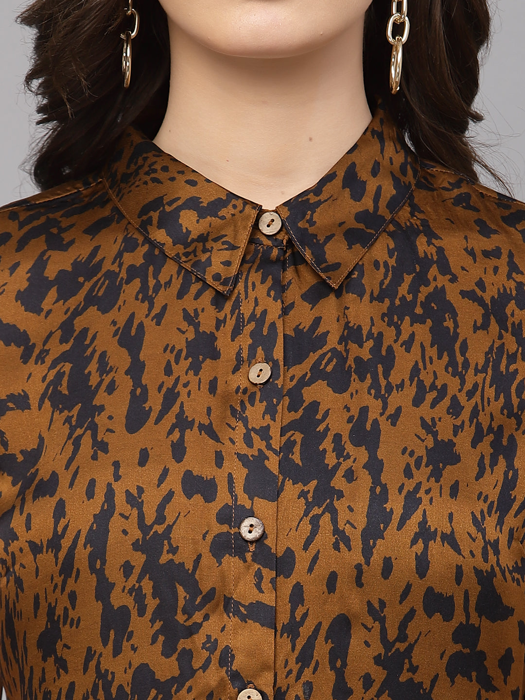 Valbone Women’s Brown Viscose Floral Print Dress