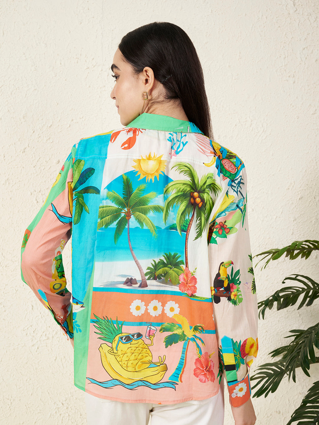 Women’s Tropical Print Multicolor Shirt