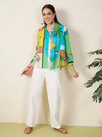 Women’s Tropical Print Multicolor Shirt