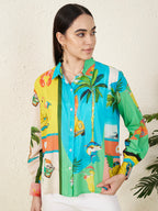 Women’s Tropical Print Multicolor Shirt