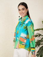 Women’s Tropical Print Multicolor Shirt