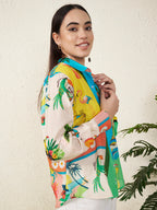 Women’s Tropical Print Multicolor Shirt