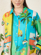 Women’s Tropical Print Multicolor Shirt