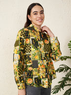 Women Vintage Motif Floral Shirt