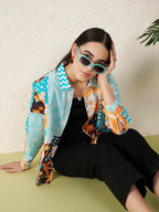 Women Retro Motif Floral Shirt