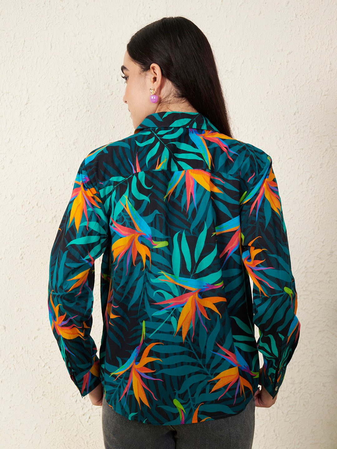 Womens Tropical Paradise Print Shirt