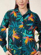 Womens Tropical Paradise Print Shirt