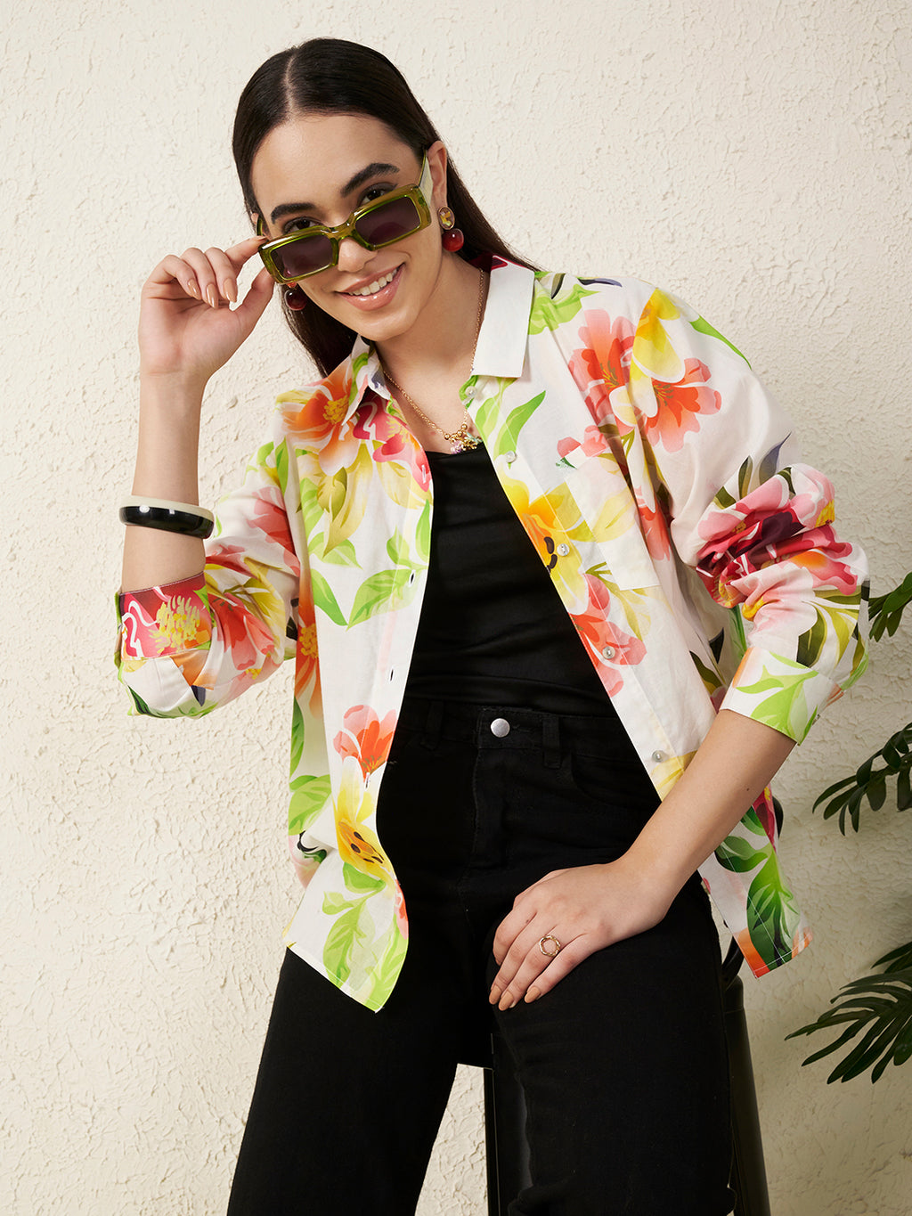 Women Vibrant Floral Print Shirt