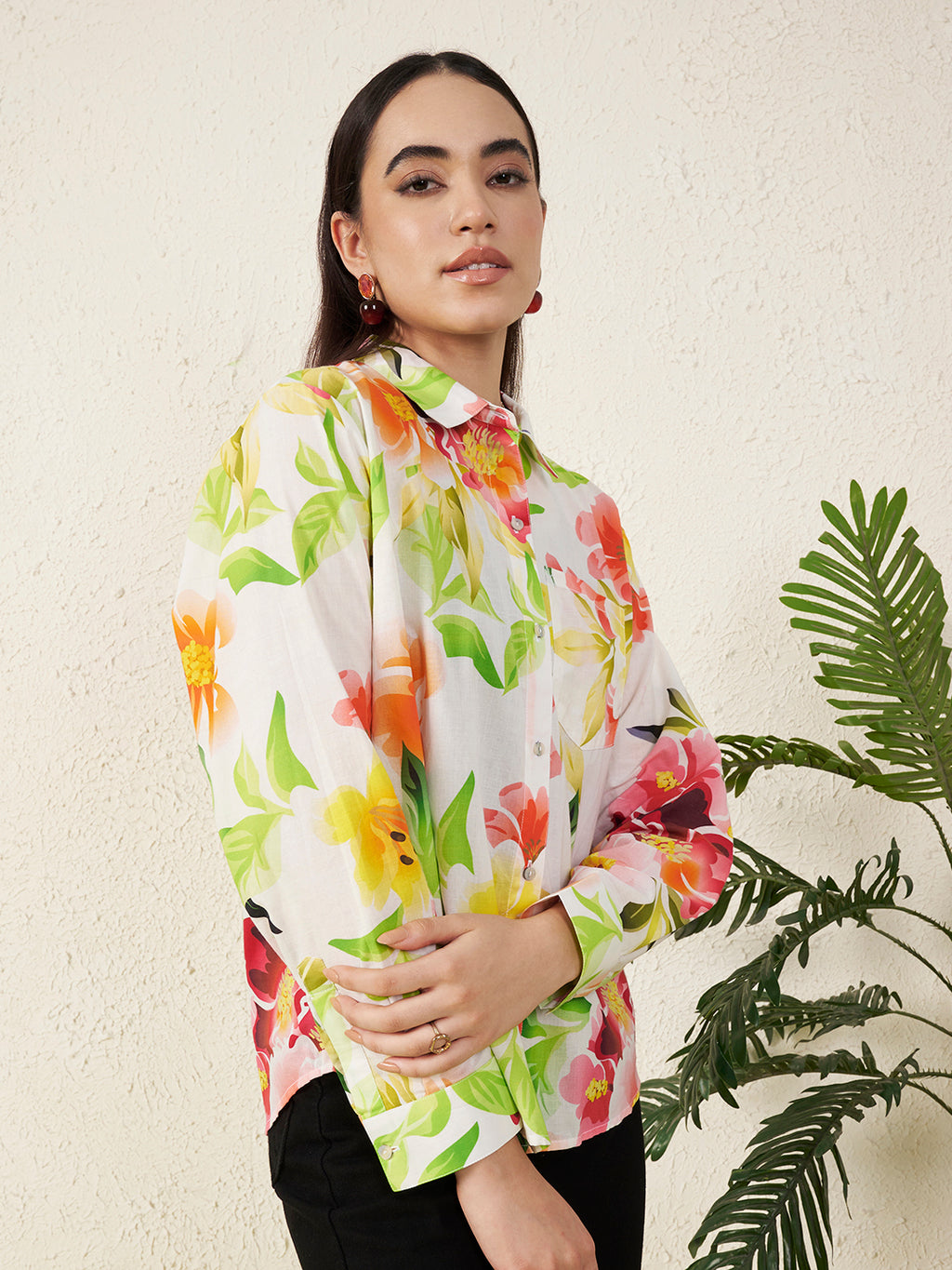 Women Vibrant Floral Print Shirt