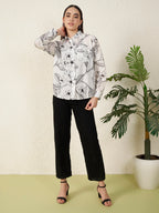 Women’s White & Black Floral Print Shirt
