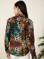 Women’s Multicolor Animal & Abstract Print Shirt