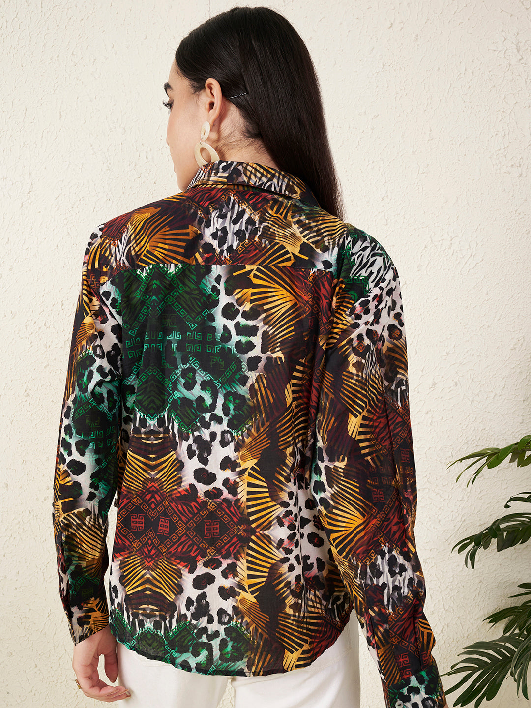 Women’s Multicolor Animal & Abstract Print Shirt