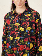 Women’s Black Floral Print Shirt