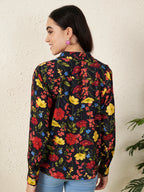 Women’s Black Floral Print Shirt