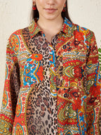 Multicolor Paisley & Animal Print Shirt