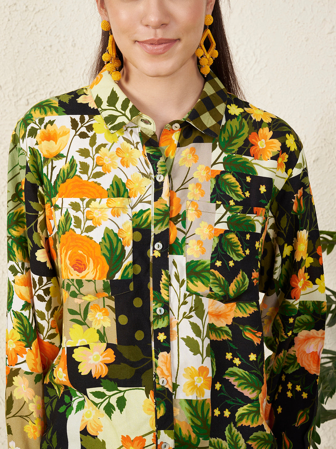 Women’s Yellow Floral motif Shirt