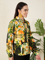 Women’s Yellow Floral motif Shirt