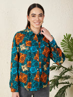 Women’s Multicolor Patch Abstract Print Shirt