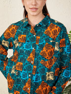 Women’s Multicolor Patch Abstract Print Shirt