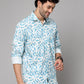 Valbone Men Leaf Printed Giza Cotton Casual Shirt