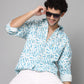 Valbone Men Leaf Printed Giza Cotton Casual Shirt