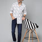 Valbone Men's Geometrical Printed Giza Cotton Casual Shirt