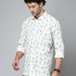 Valbone Men's Abstract Printed Giza Cotton Casual Shirt