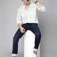Valbone Men's Abstract Printed Giza Cotton Casual Shirt
