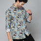 Valbone Men's Abstract Printed Giza Cotton Casual Shirt