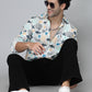 Valbone Men's Abstract Printed Giza Cotton Casual Shirt