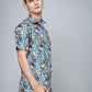 Valbone Men's Abstract Printed Giza Cotton Casual Shirt