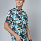 Valbone Men's Floral Printed Giza Cotton Casual Shirt
