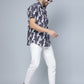 Valbone Men Leaf  Printed Giza Cotton Casual Shirt