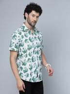 Valbone Men Leaf  Printed Giza Cotton Casual half sleeves Shirt