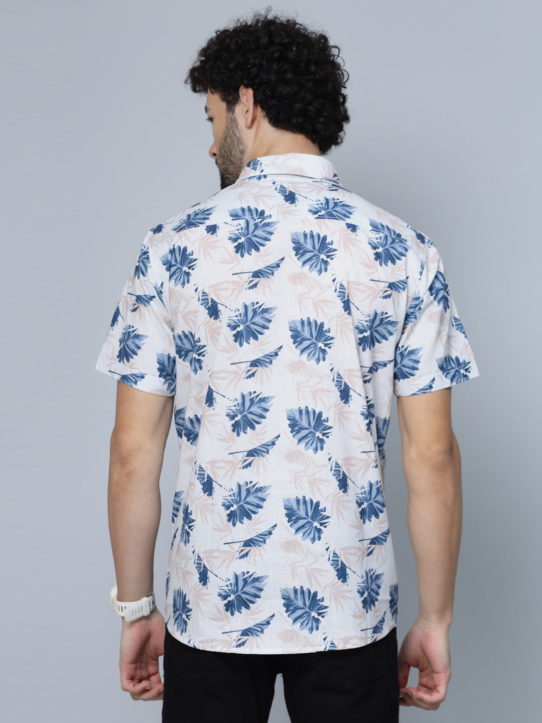 Valbone Men Abstract Printed Giza Cotton Casual half sleeves Shirt