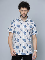 Valbone Men Abstract Printed Giza Cotton Casual half sleeves Shirt
