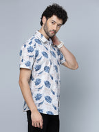 Valbone Men Abstract Printed Giza Cotton Casual half sleeves Shirt