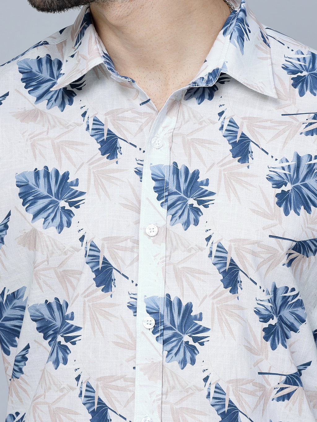 Valbone Men Abstract Printed Giza Cotton Casual half sleeves Shirt