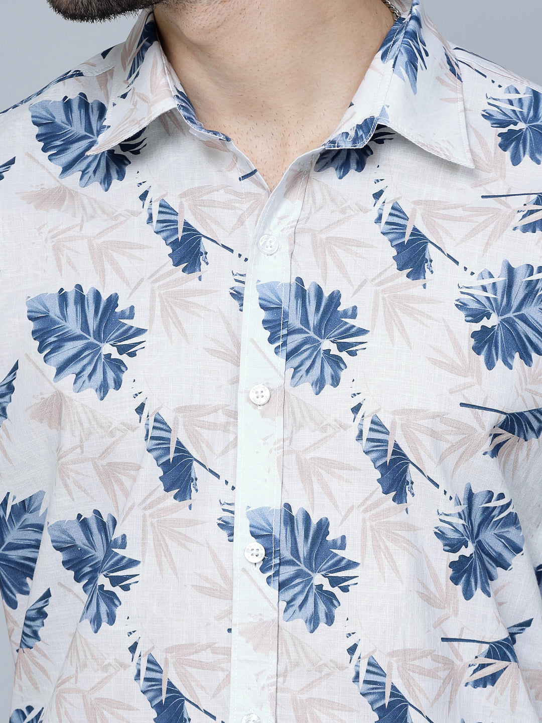 Valbone Men Abstract Printed Giza Cotton Casual half sleeves Shirt