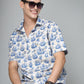 Valbone Men's Abstract Printed Giza Cotton Casual Shirt