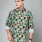 Valbone Men's Geometrical Printed Giza Cotton Casual Shirt