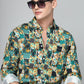 Valbone Men's Geometrical Printed Giza Cotton Casual Shirt