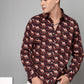 Valbone Men's Abstract Printed Giza Cotton Casual Shirt