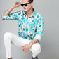 Valbone Men's Floral Printed Giza Cotton Casual Shirt