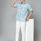 Valbone Men's Abstract Printed Giza Cotton Casual Shirt