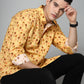 Valbone Men's Palm Printed Giza Cotton Casual Shirt